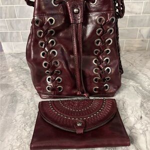 Elegant Burgundy Leather Backpack it’s just the bag I kept the wallet